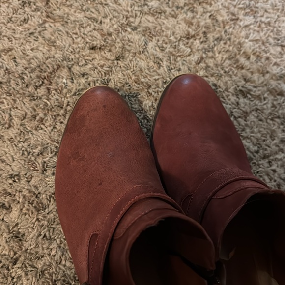 Burgundy leather Lucky Brand booties women’s size 10 - Picture 3 of 4